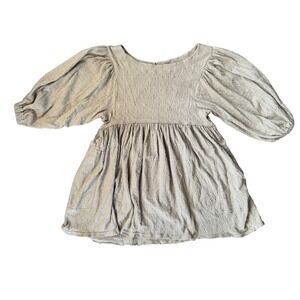 Free People FP Beach Get Obsessed Babydoll Mini Dress Gauze Beige XS Boho